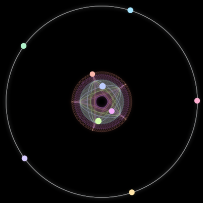 Paths of #1803_9, a 9-body orbit