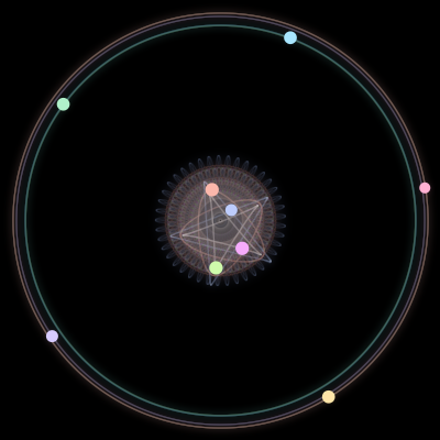 Paths of #1911_9, a 9-body orbit