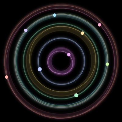 Paths of the 9 bodies of #46_9