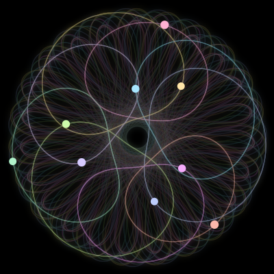 Paths of #669_9, a 9-body orbit