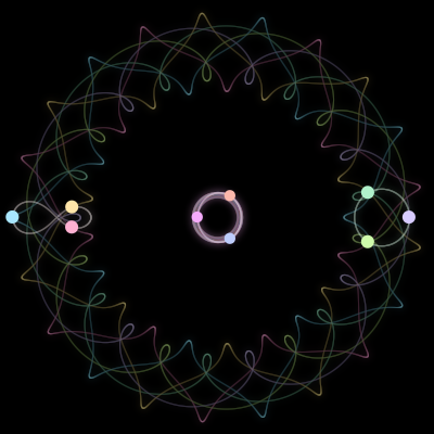 Paths of #834_9, a 9-body orbit